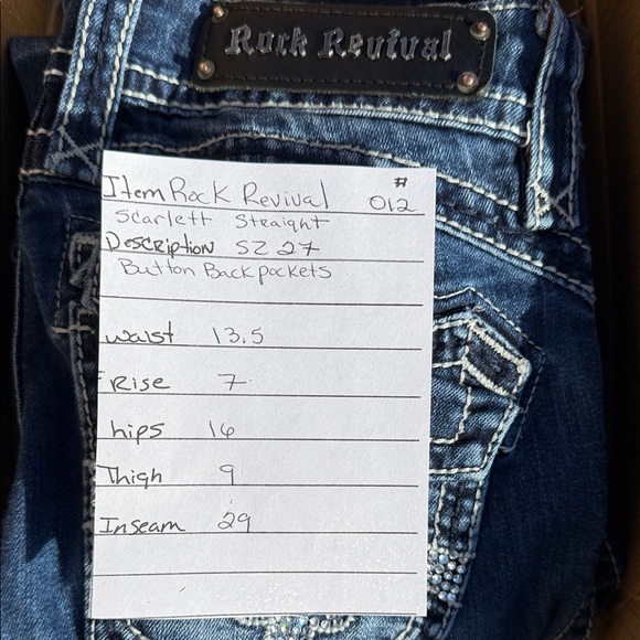 Rock Revival  Dark Blue Skinny Jeans Scarlet straight legged size 27/29 # 012 - Picture 10 of 10